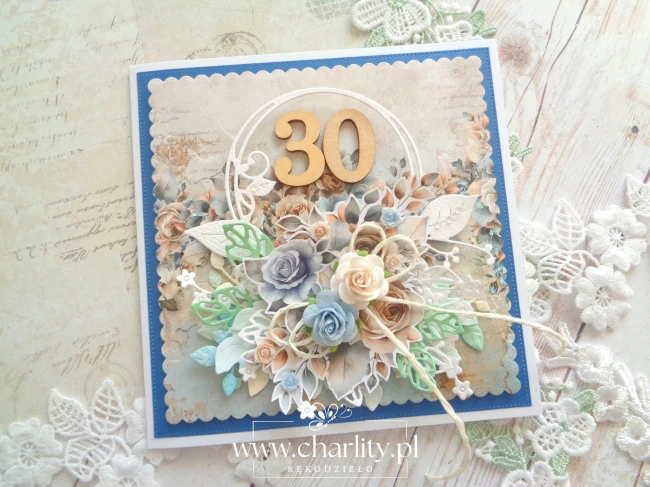 Personalizowana kartka handmade urodzinowo-rocznicowa z cyfrą
