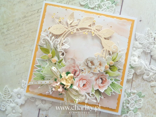 Kartka ręcznie robiona metodą scrapbookingu na urodziny i rocznicę
