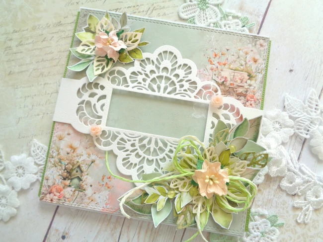 Rękodzieło wykonane metodą scrapbookingu z wykorzystaniem papierów Alchemy of Art – Soul of Spring