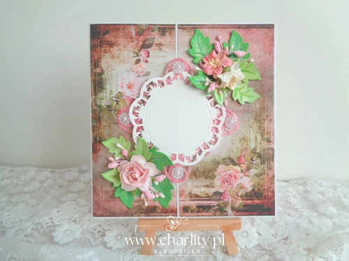 Kartka handmade na urodziny i rocznicę – „Różana Harmonia”