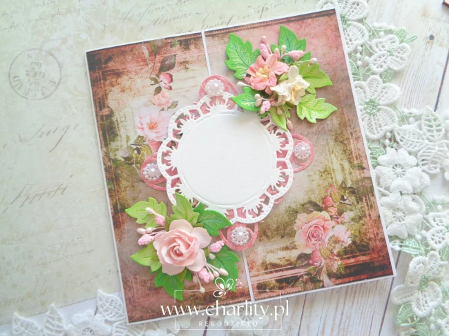 Kartka na urodziny i rocznicę wykonana metodą scrapbookingu z papierów Craft O'Clock