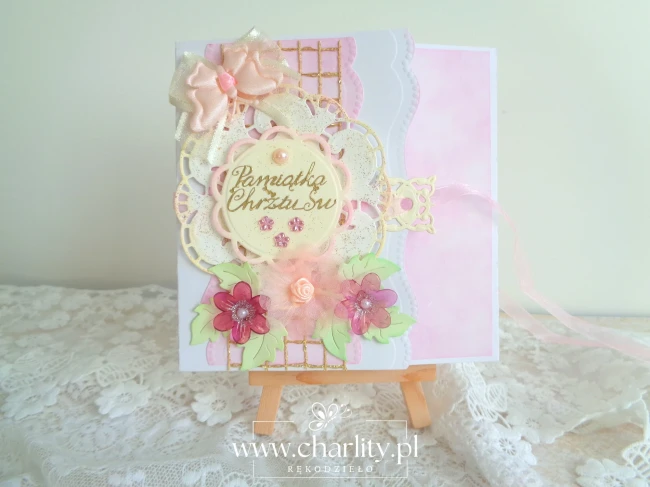Album na Chrzest Święty wykonany metodą scrapbookingu