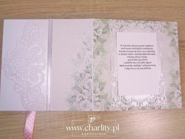 Personalizowana kartka na Chrzest dla dziewczynki z życzeniami