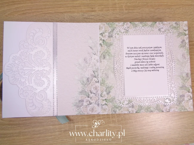 Personalizowana kartka na Chrzciny dla chłopca z życzeniami