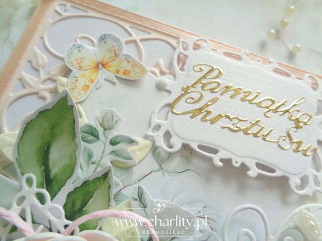 Ręcznie wykonana Pamiątka Chrzest scrapbooking
