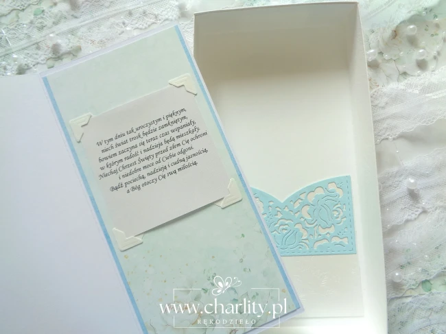 Personalizowana ręcznie robiona kartka na Chrzest dla chłopca
